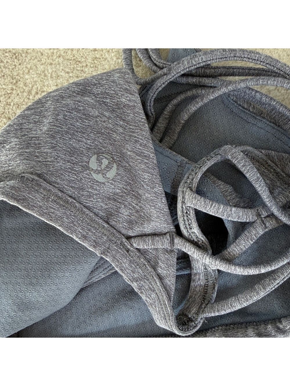 Lululemon free to be wild Heather gray blue Strappy Sports Bra sz 6 - Picture 4 of 4